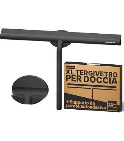 Tergivetro Per Doccia Estensibile - Lavavetri Con Manico Telescopico E Silicone, Nero, Per Finestre E Piastrelle - Foto 3