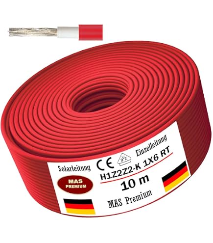 Lapp 1023760 H1Z2Z2-K 1x6 Mm² – 10m Câble Solaire Noir Extérieur UV Résistant Sans Halogène – Idéal Photovoltaïque