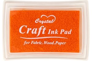 ANCWZOZ Orange Ink Pad Finger Washable Kids Stamp Ink Pad for Rubber Stamps Paper Scrapbooking