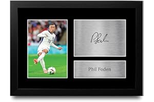 HWC Trading FR A4 Phil Foden England Gifts Printed Signed Autograph Picture for Football Fans and Supporters - A4 Framed
