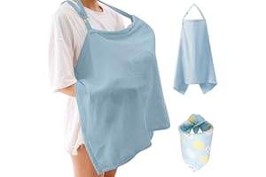 Veiteibe Stilltuch für Unterwegs, Stillschal mit verstellbarem Riemen, Stillschürze musselin mit Sabberlätzchen für Baby, Stillschutz für Mama, Geschenke für Mutter