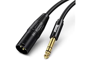 Veetop 10m 6.35mm to XLR Cable XLR Male to 6.35mm 1/4 Inch TRS Cable 1/4" Stereo Jack TRS Balanced to XLR Microphone Cable Suitable for Speakers, Stages, DJ, Studio Audio Consoles
