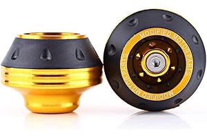 HUAER Tamponi paratelaio forcella, paratelaio forcella anteriore in alluminio CNC Protezione anticaduta per moto Scooter Ciclomotore(D'oro)