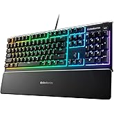 SteelSeries Apex 3 RGB oyun klavyesi 10 b&ouml;lgeli RGB aydınlatma IP32 su ge&ccedil;irmez birinci sınıf manyetik bilek desteği 64812 &ccedil;o