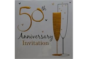 SIMON ELVIN 50th Golden Wedding Anniversary Party Invitations {Holographic} 36 Cards with Envelopes