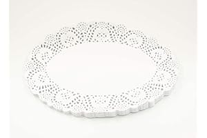 Selecto Bake 100 Oval Paper Doilies White 10.4'' (26.5cm) Doilies Disposable Paper Placemats Cake Packaging Pads for Wedding Tableware Food Decoration