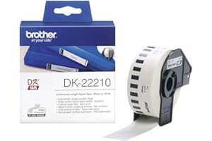 Brother DK-22210 | Rouleau de Papier Continu, Original | Noir sur Blanc | 29 mm x 30,48 m