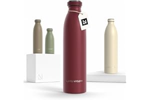 LARS NYSØM Borraccia Termica 750ml in Acciaio Inox | Bottiglia isolata 0.75 litro | Bottiglia d'Acqua a Tenuta stagna per Sport, Bicicletta, Cane, Bambino, (Berry Red, 750ml)