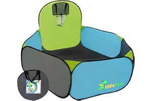 LittleTom Piscine à Boules Pop-up avec Panier pour Jouer Basket 120x100cm Bleu