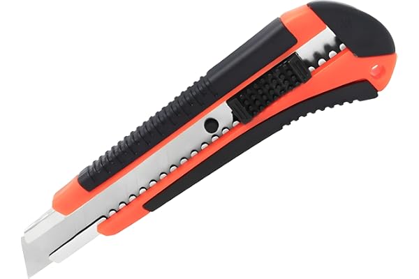 CLAPONE Utility Knife Retractable Box Cutter with 18mm Wide Sharp Blade Smooth Auto-Lock Mechanism for Cutting Cartons, Cardboard & Boxes Perfect for Office & Home Use (Multicolor Cutter)