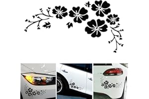 Étiquettes autocollantes multicolores Paquet d'étiquettes engommées de la fleur Étiquette délicate de la voiture Gravé Patron de fleurs Étiquette caoutchoutée de la voiture 30 x 14 cm