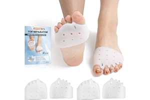 CEYOME Toe Separators & Metatarsal Pads for Women & Men - 4Pcs Gel Toe Spacers, Ball of Foot Cushion for Pain Relief, Metatarsalgia, Morton’s Neuroma, Long Hours of Standing or Walking