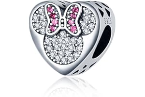 RMMY Charm Anhänger Mouse True Love CharmAnhänger 925 Sterling Silver Pendant Dangle Beads für Europäische Armbänder und Halsketten Chriatmas Birthday Jewelry Gifts for Women