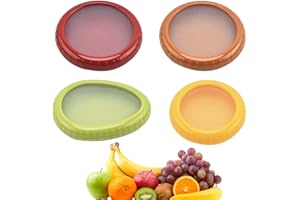 RUOPTREE Silicone Fruit Storage Box, 4 Fresh Fruit Storage Box, Fruit Saver Containers, Fruit Storage Containers For Fridge, Reusable Silicone Food Savers Fridge Storage Boxes Keep Fruit And Veg Fresh