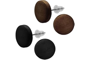 SoulCats® 1 paio di orecchini auricolari in legno in tre colori naturali marrone beige nero, singoli o come set