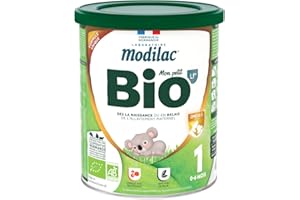 Modilac - Lait Infantile en Poudre Mon Petit Bio Lf+1 - Riche en DHA - Convient en Relais de l'Allaitement - Certifié AB - Fabriqué en France, Sans Huile de Palme - 1er Age, De 0 à 6 Mois - 800g