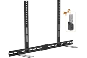 notiela Sound Bar Mounts Under TV for Samsung, Vizio, LG, Bose Under TV Soundbar Mounts with Remote Holder - Height Adjustable Soundbar Mount Bracket Under or Above TVs Hold Up to 35 Lbs