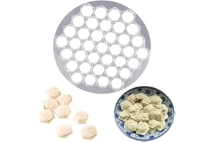 YMHAPP Ravioli-Knödelform, russischer Pelmeni-Maker, 37 Löcher, Metall-Ravioli-Macher, Pelmeni-Fleischknödel-Hersteller, handgefertigter Teigtaschenschneider, Küchenutensilien und Gadgets