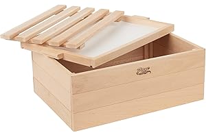 MOTTINOX Porta Pane, Coperchio Tagliere + Cassettina Servi pane, Contenitore in Legno per Pane, Coperchio Tagliere Raccogli Briciole