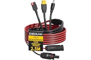 enernova 3-in-1 Solarladekabel,XT60, Anderson, DC5521,Solar Connector Verlängerungskabel, Solarladekabel für Tragbare Stromstationen, Solargeneratoren und Solarmodule