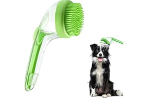 BEZHGOC Dog Bath Brush, Silicone Pet Dogs Shampoo Brushes Dispenser Bubble Brushes Pet Shower Cleaning Brush for Long Short Haired Dogs Cats (Green)