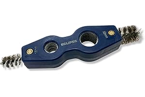 Eclipse Professional Tools E4IN1PCDT 4-in-1 Pipe Cleaning & Deburring Tool – Internal & External Cleaning of 15mm & 22mm Copper Pipes, High-Carbon Steel Brush, Removes Rust & Corrosion
