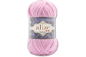 WOHNKULT 100 g Alize Velluto Wool in 30 Selections (31 | Baby Pink)