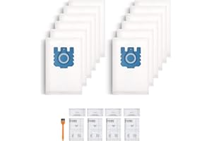 YTUGIL 12 Packs GN Dust Bags Compatible with Miele Hoover Bags,Miele C3 Hoover Bag, Complete C1 C2 C3 Cat & Dog S2 S5 S8 S400 S600 S2000 S5000 And S8000 Series with 4 Set Air Clean Filter 9917730