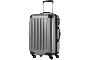 Hauptstadtkoffer Alex - Handgepäck, 55 x 38 x 23 cm, 4 Rollen, 42 Liter, Reisekoffer, Hartschalenkoffer, Rollkoffer, Bordgepäck Koffer, erweiterbar, Silber