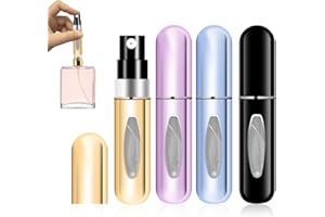 CNMTCCO Porta Profumo Da Viaggio, Confezione Da 4 Porta Profumo Da Borsetta, Porta Profumi Da Viaggio, Piccolo E Portatile, Adatto Per Viaggi Aerei, Borse, Viaggi (5 ml)