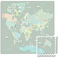 FloorPops FP3594: Around The World Interlocking Floor Tiles, Green, 34.2" L x 17.1" W x 0.4" Th