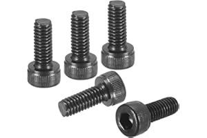 DTGN M4-0,7x10 Bulloni per Viti a Testa Esagonale - 50 Pezzi - Buoni per Bici da Strada, Bici da Montagna, Auto,- Viti Metriche a Testa Esagonale in Acciaio Carbonio, Nero