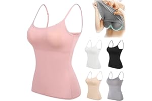 BIUBIULOVE Camiseta Sin Mangas Suneefay con Sujetador Integrado, Camisolas con Sujetador Integrado, Sujetador Sin Mangas Suneefay, Camiseta Sexy para Mujer, Correa De Espagueti Ajustable