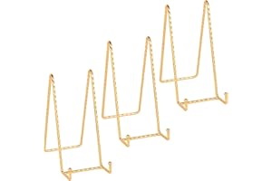 DIDUDIDU Supporto Cavalletto Espositore Porta Piatti - Supporti Piatti da Esposizione - 20,5 cm Cavalletti per Tavolo - Espositori in Ferro per Piatto Decorativo | Foto | Cornice | Libri | Carte | CD - Oro