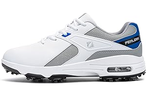 Fenlern Uomo Scarpe da Golf Soft Spikes Leggero Outdoor Anti Skid Scarpe da Golf per Gli Uomini