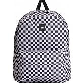 Vans Old Skool Check Backpack Checked Black and White 22L | Laptop Compartment 15", Bottle Pocket, Padded Straps, 100% Polyes