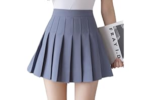 scicent Women's Girls High Waist Pleated Skater Tennis Skirt School Skirt with Inner Shorts UK 2-12