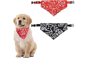 LACHT 2 Pièces Bandanas pour Chien, Collier Bandana de Mode, Foulards Triangle Bavoirs Réglables pour Petit Moyen Grand Chiens Chats Chiot,collier pour chien