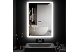 ChillCruiser 450x600mm LED Bathroom Mirror, Wall Mounted, Lighted Vanity Mirror,Dimmable, Anti-Fog, 3-Color Adjustable Lighting, Memory Function, Horizontal/Vertical Mount, Waterproof IP44
