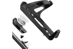 AOOSA AirTag Bike Water Bottle Cage with Hidden AirTag Holder Compartment, Waterproof AirTag Bike Mount Hidden GPS Tracker Anti-Theft, Universal Bicycle Drink Cup Holder for Road MTB Bike, Black