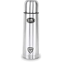 Cello Flip Style Stainless Steel Flask with Jacket, Double walled, 1000 ml, Silver