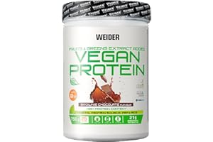 Weider-Vegan Protein- Proteína 100% vegetal de guisantes (PISANE) y arroz. Sin gluten. Sin lactosa. Sin aceite de palma (750 g). Sabor Chocolate