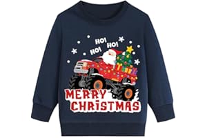 EULLA Boys Christmas Sweatshirt Kids Xmas Jumper Santa Claus T-Shirt Long Sleeves Toddler New Year Gift Clothes 1-7 Years