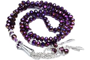 ERICETION Perles De Prière Musulmane Islamique Verre Crystal Tasbih Misbaha Rondelle Mode De Perle en Verre À Facettes Haut De Gamme pour Mohammed Rosary Bijoux