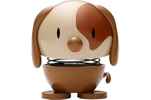 Hoptimist Tier, Hund, Wackelfigur & Glücksbringer Skandinavisch, Wohnzimmer & Schreibtisch Deko, Büro Gadget, Tolle Kleine Geschenke, 5,5 x 5,9 x 7,3 cm, Small, Braun
