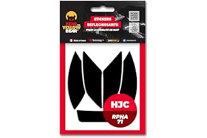 FEAR THE YELLOW BEAR YELLOW BEAR Fear The Yellow Bear© Easy Replica Compatible avec HJC RPHA 70™, Kit 5 Stickers réfléchissants REPOSITIONNABLES, pour Casque Moto, 3M™ Technology