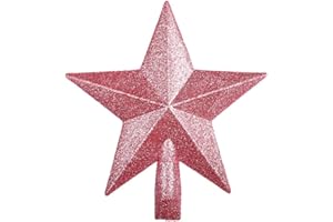 Molinter Weihnachtsbaumspitze Christbaumspitzen Baumspitze Weihnachtsbaum Paillette Rosa Stern Weihnachtsstern Baumschmuck für Weihnachten Deko (20CM)