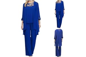 HUOGHEBG Completo da Donna 3 Pezzi Chiffon Slim Fit Business Blazer d'Affari Elegante Ufficio Cappotto Giacca e Pantaloni e Crop Top Donna Set Donna Giacca da Donna A Maniche Lunghe Elegante Abbigliamento