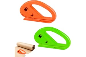 SARIPUTA 2 pcs Coupe-papier d'emballage coulissant, Cadeau Coulissant, Cutter d'emballage Cadeau pour Noël Anniversaires et Vacances, Mini Wrapping Paper Cutter pour Rouleaux de Papier Pellicule Plastique