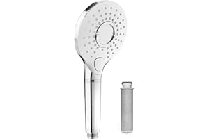 ‎RAINSWORTH Rainsworth Duschkopf mit Filter H36807 Wassersparend Druckerhöhend - 3 Strahlarten Handbrause, Duschbrause Kalkfilter, Entfernen von Chlor und Verunreinigungen im Wasser, Chrom